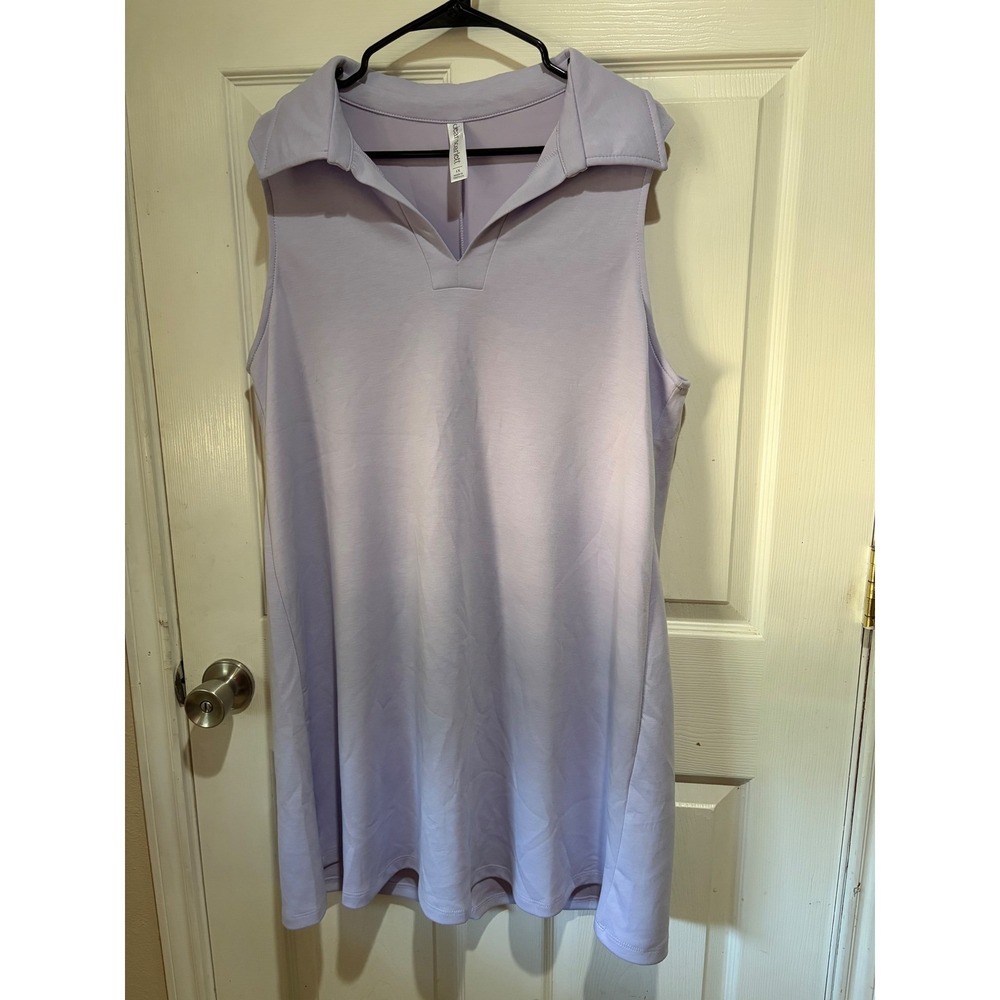 #226 Lavender Women Dear Scarlett Sleeveless Collared V-Neck A-Line Dress 1X